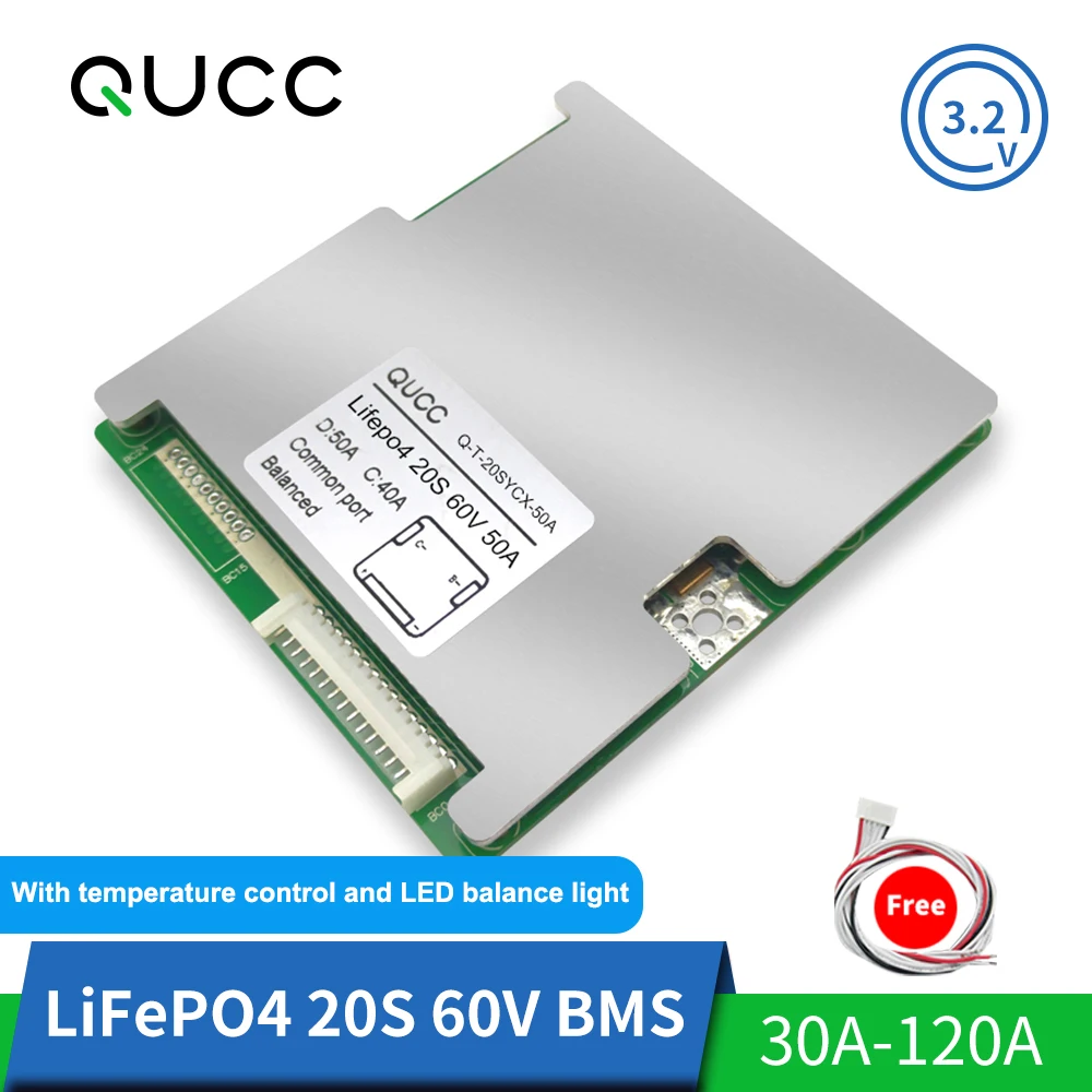 Lifepo4 BMS 20S 60V 120A 100A 80A 60A 50A 40A 30A 18650 литиевая батарея Защитная плата эквалайзер для электромобиля Ebike|Аксессуары