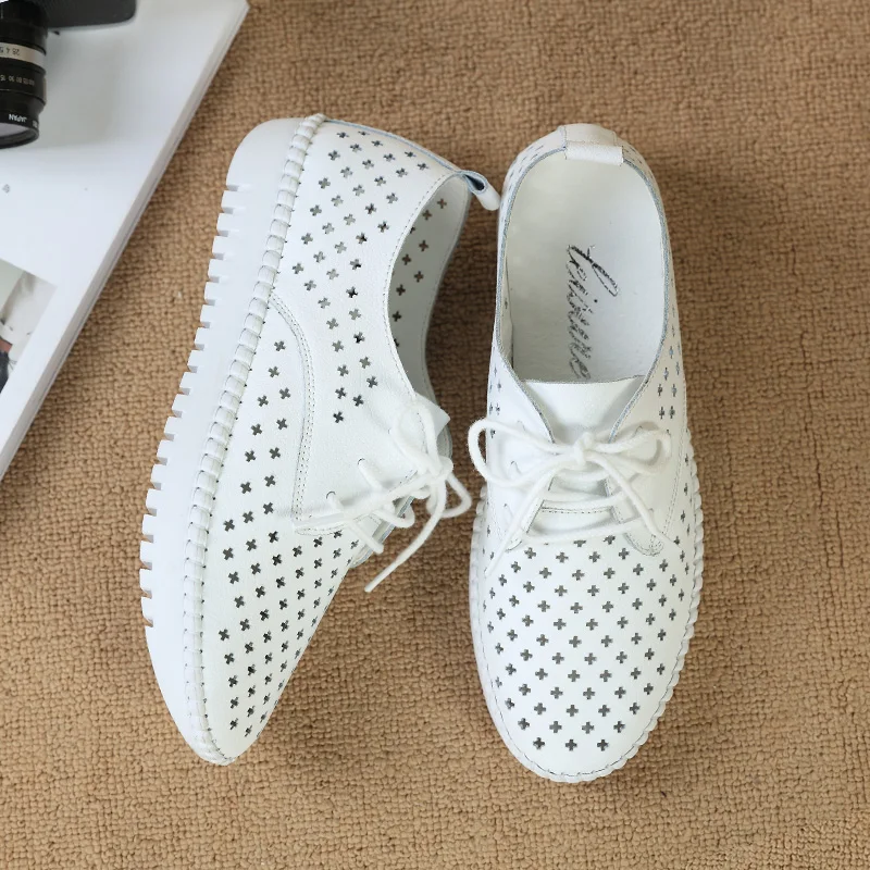 Women Shoes Genuine Leather Flats Sneakers Loafers Moccasins Boat Shoes