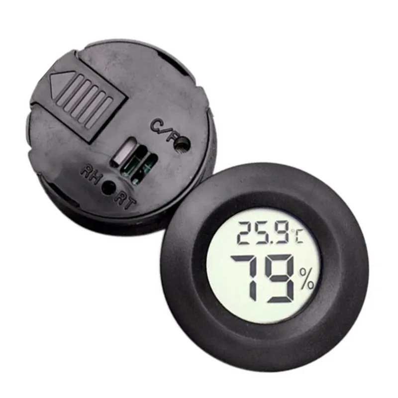 

Round Digital LCD Display Temperature Humidity Monitor Pet Thermometer Hygrometer