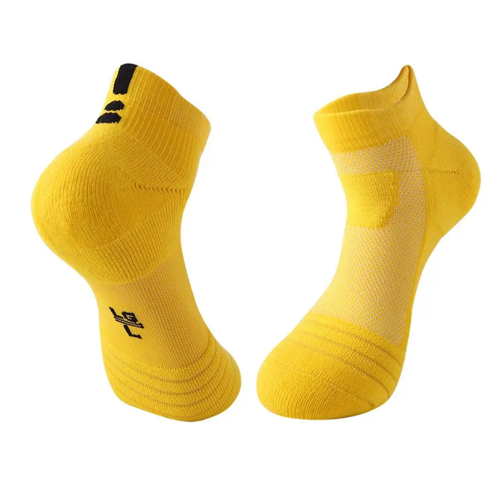 yellow Studyset, Осенние баскетбольные Носки, утолщенные Носки в форме лодки, Короткие профессиональные носки для бега из шерсти, хлопковые спортивные носки - Цвет: yellow