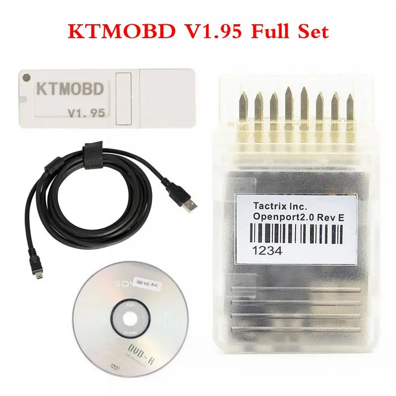 Высокое качество KTMOBD V1.95 V1.94 ECU программист и коробка передач Инструмент для обновления питания подключи и играй через OBD с кабелем Dialink J2534 - Цвет: V1.95