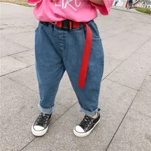 Летний Стиль детской одежды для мужчин и женщин; Детские повседневные джинсы в стиле унисекс; эластичные ковбойские брюки