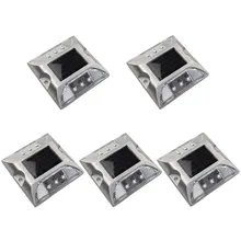 Наружная Предупреждение льная устойчивая уличная лампа для дорожек дорожный шпилька садовая квадратная палубная Солнечная силовая дорожка наземного движения