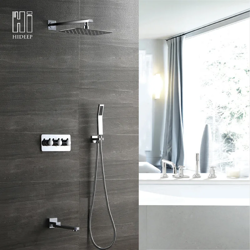 

Full Copper Income Wall Mounted Concealed Installation Three Function Embedded Box Hot And Cold Shower Shower Suit Hi05011d