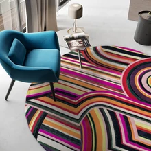 Круглой формы из натуральной воловьей кожи с ковер пэтчворк в разноцветный, натуральный мех норки, напольный ковер для спальни украшения коврик для офисного кресла