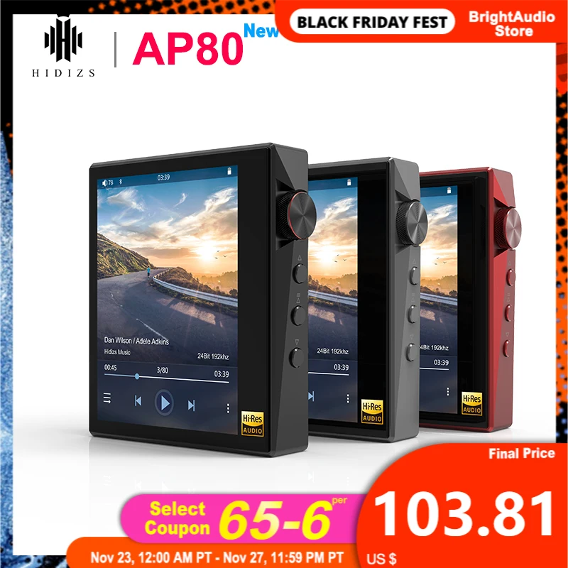 Hidizs AP80 Hi-Res Bluetooth HIFI Music MP3 Player