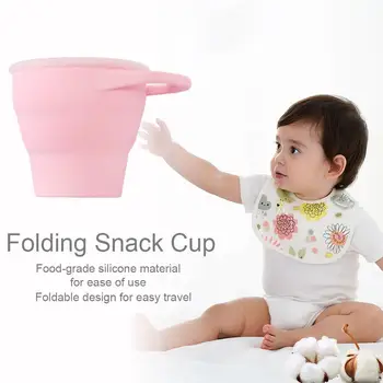 

330ml Collapsible Baby Food Snack Storage Box Spill-proof Snack Eco-friendly Container Food Baby Silicone Box Mixture Leak- L7C7
