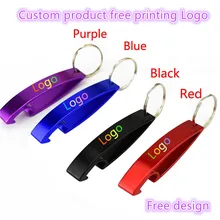 200 шт Заказная продукция печать логотипа Creativ металлический алюминиевый открывалка для бутылок брелок для ключей пивной бар инструмент коготь подарок лазерный логотип