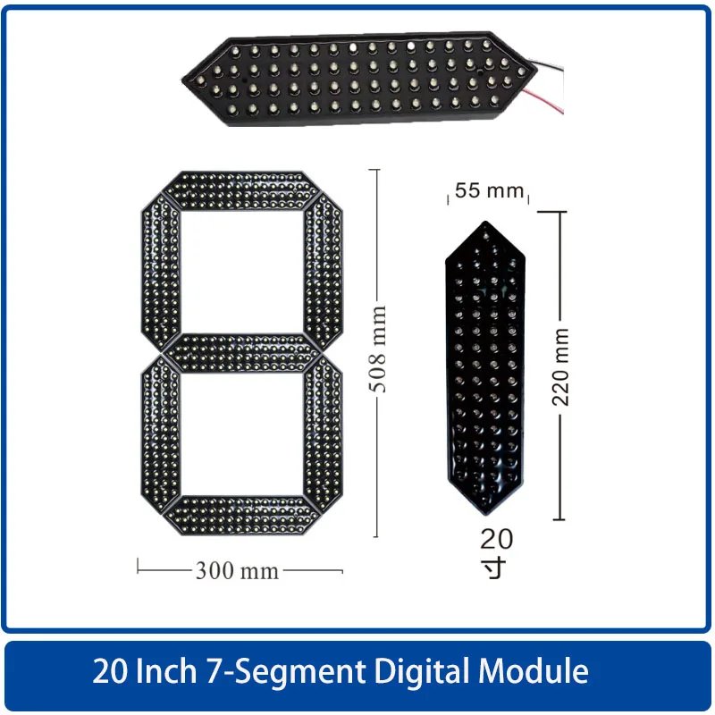 20 Inch 7 segment led digital module,LED Clock Screen / Oil price screen / Scoreboard,Outdoor waterproof LED  Digital Module