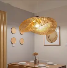 北欧木製ペンダントランプキッチン竹器具 Led ペンダントライトサスペンションホーム屋内ダイニングルームランプ LED 照明器具(China)