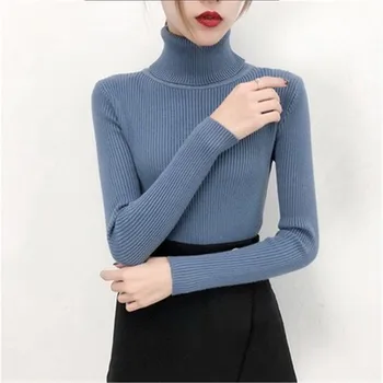 Women Sweaters 2021Autumn Winter Tops Korean Slim Women Pullover Knitted Sweater Jumper Soft Warm Pull Femme 16