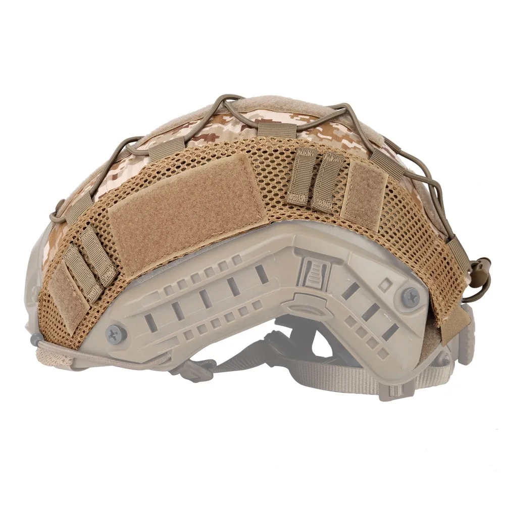 500D Tactical Helmet Cover Airsoft Paintball Helmet Protector Cloth with Elastic Fixing Rope for Hunting Military Combat Game