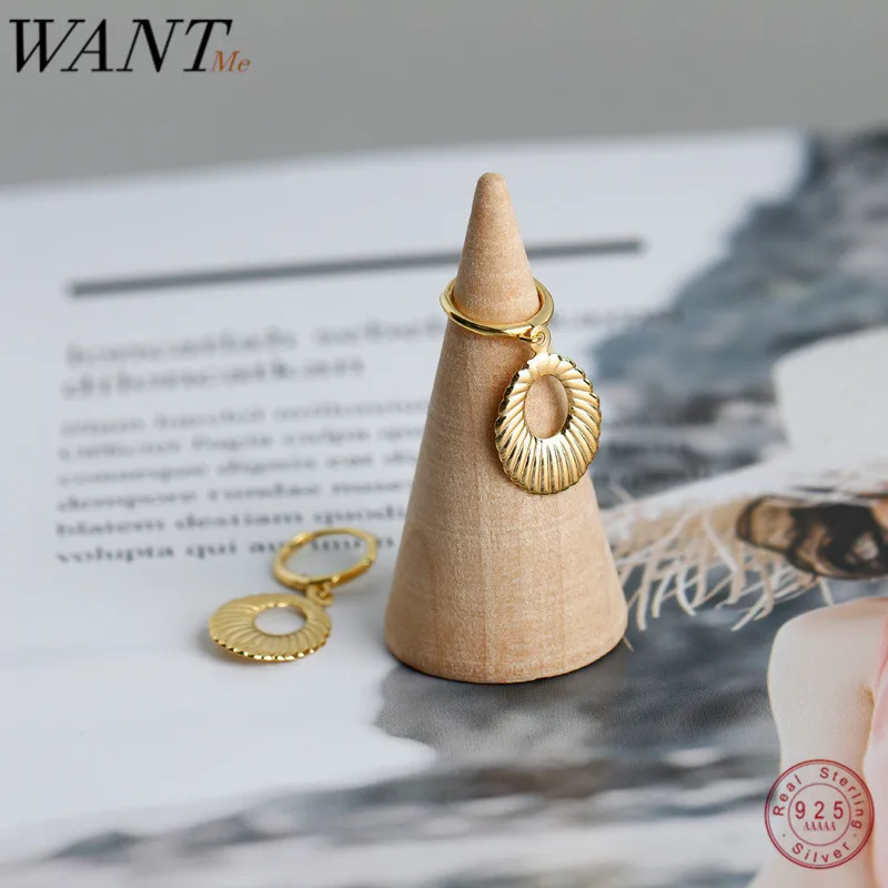 Женские Геометрические серьги WANTME серьги-гвоздики из серебра 100% пробы в стиле