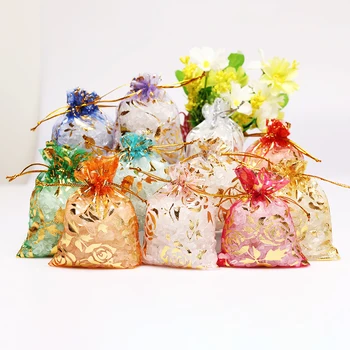 

50pcs New 4 Size Tulle Organza Bag Candy Bags Jewelry Pouch Wedding Party Favor Gift Bag Wedding Decoration Mariage