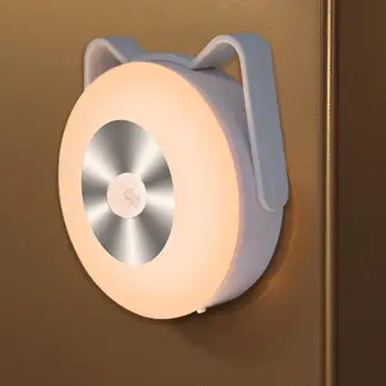 

Cat Ears Human Body Induction Night Light Control Cabinet Light Table Lamp Adjustable Brightness Color Temperature Wall Lamp