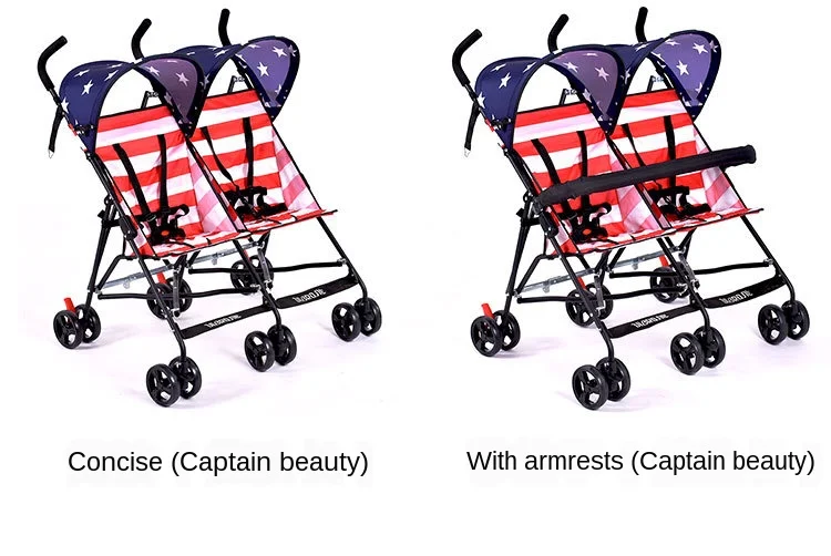 Travel Portable Double Stroller for Twins Folding Umbrella Baby Cart Double Strollers Twins Babies Umbrella Stroller Lightweight