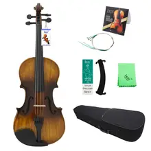 4/4 цельная деревянная скрипка, античный цвет акустическая скрипка стартовый набор-полный размер