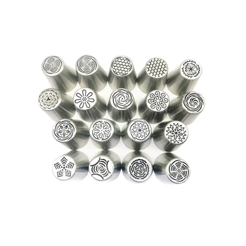 

18 Patterns Dessert Nozzle Tips Set DIY Icing Piping Cream Pastry Nozzle Cupcake Cake Kitchen Christmas Cake Decorating Tool