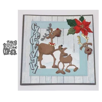 

New 2019 Christmas deer Metal Cutting Dies Flower border Crafts Die Cuts For DIY Scrapbooking Paper Cards Decorations Embossing