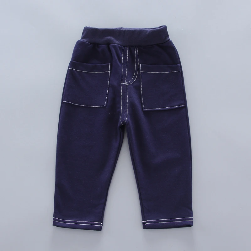 Весенне-Осенняя детская одежда Однотонный свитер для маленьких мальчиков и девочек, рубашка джинсы с рукавами 3 шт./компл., хлопковая одежда для малышей