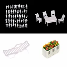 1:50 Масштаб Кукольный домик миниатюрная архитектурная модель человеческий обеденный стул стол пляжный стул цветок мебель набор для куклы