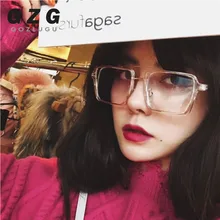 Прозрачная оправа для очков Ins чистая красная квадратная плоская зеркальная модная большая оправа европейские и американские Солнцезащитные очки