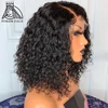 Jerry Curly Lace Front Human Hair Wigs 13x4 Lace Frontal BOB Wigs With Baby Hair Short Bob Wigs For Women Pre-Plucked Wig 1