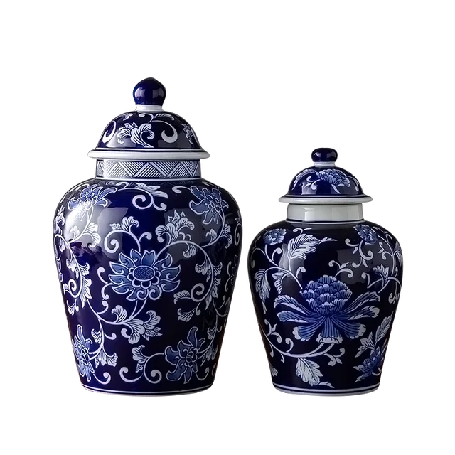 Elegant Designs Chinese Ceramic Vase Flower And Bird Ginger Jar Wedding Centerpiece Decorative 10 Inch Blue 3