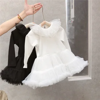 

2020 autumn children clothing baby girl gauze lace Princess dress kids long sleeve sweet dress