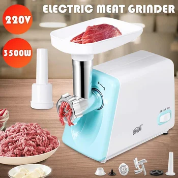 

220V Electric Meat Grinders 3500W Colorful Stainless Steel Home Sausage Stuffer Meat Mincer Heavy Duty Household Mincer