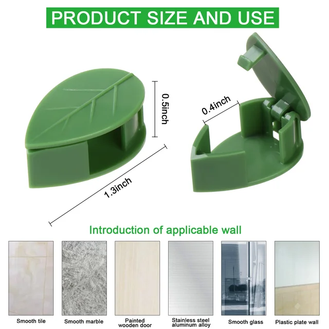 10 Darabos Láthatatlan Konzol Rögzített Csatlevél Klipek Növényi Hegymászó Fali Felszerelés Rattan Szőlő Vontató Tartó Kerti Rögzítőelemek - Image 3