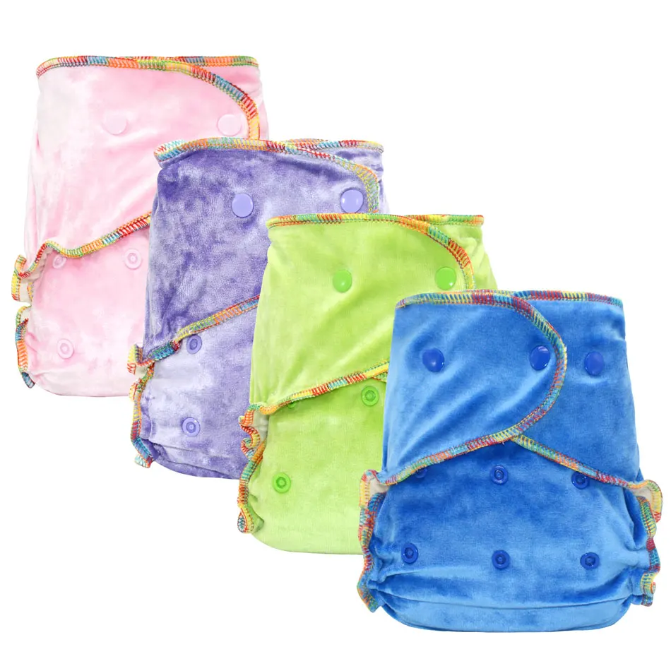 OS Bamboo Velour Fitted Cloth Diaper AI2,onesize, No Synthetic Material