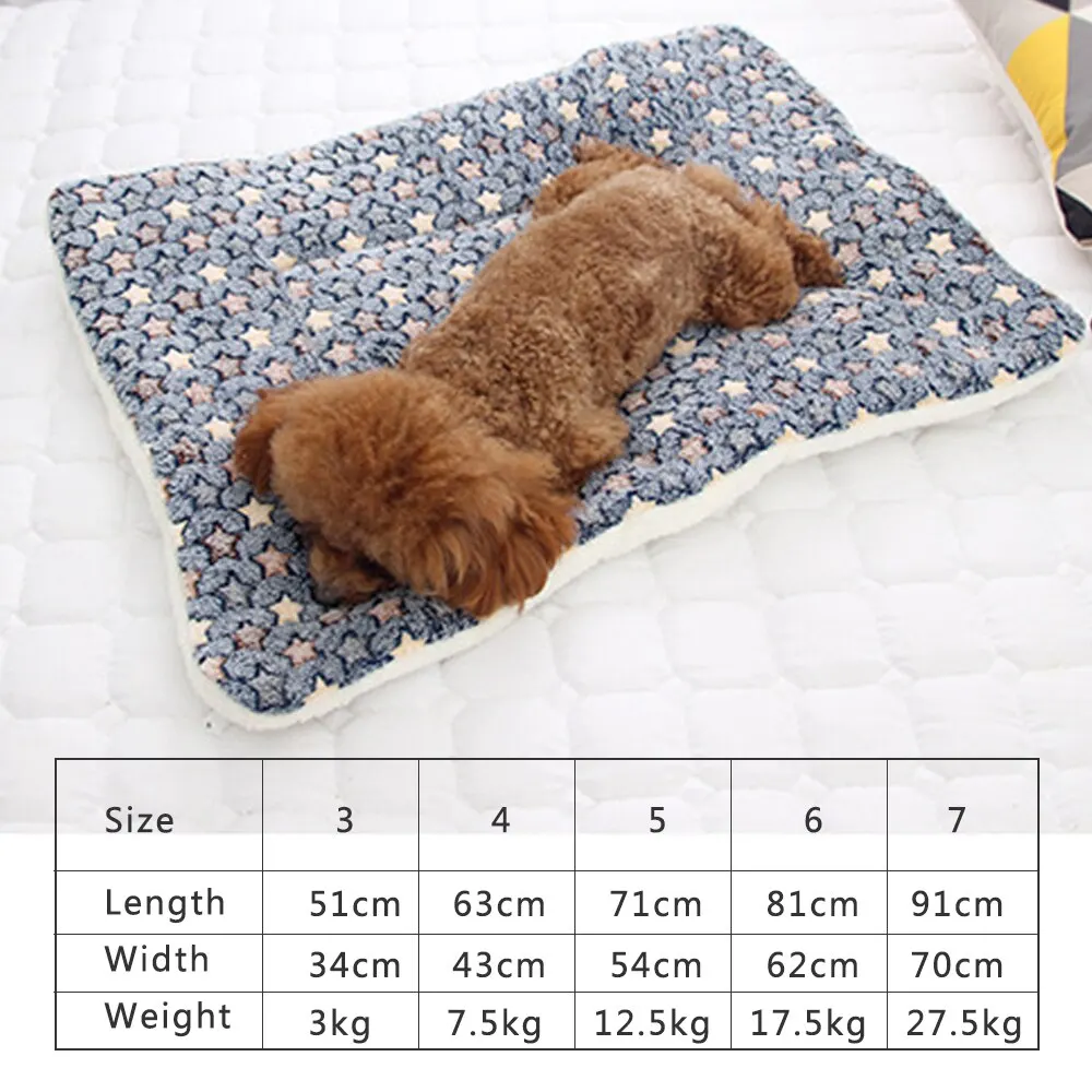 S/M/L/XL/XXL/XXXL Thickened Pet Soft Fleece Pad Blanket Bed Mat For Puppy Dog Cat Sofa Cushion Home Washable Rug Keep Warm