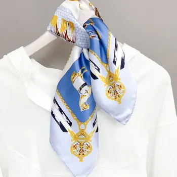 

2020 New 100% Natural Real Silk Neckerchief For Women Print Square Scarf Headscarf Pure Bandana Hijab Foulard Scarves Pashmina