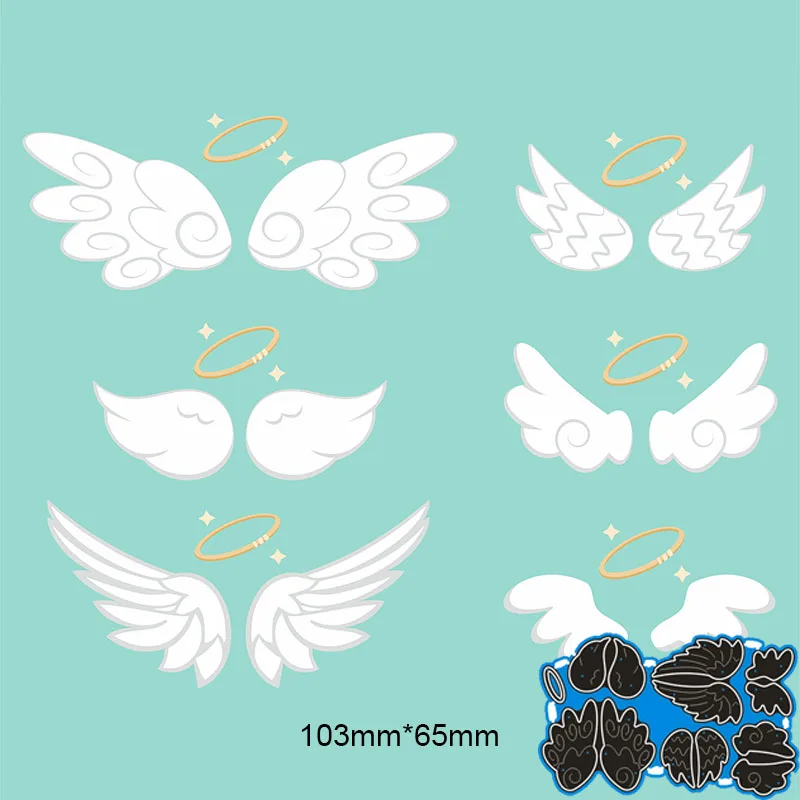 

New Metal Cutting Dies 6pcs Wings For Card DIY Scrapbooking stencil Paper Craft Album template Dies 103*65mm