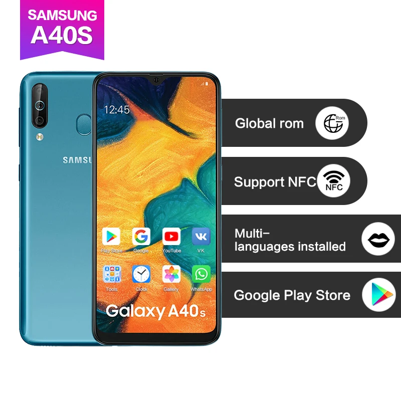 Samsung Galaxy A40s мобильный телефон 6 ГБ ОЗУ 64 Гб ПЗУ 4 дюйма 4G LTE Android 5000 мАч