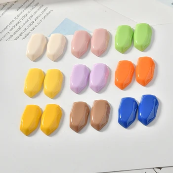 

The Color Resin Irregular Shaped Solid Color Semi-Pill Patch DIY Earring Hairclip Jewelry Materials Accessories 10 pcs
