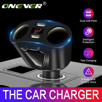

Electronic Cigarette Lighter Socket Splitter 3.1A Dual USB Car Charger for Phone with Current Volmeter for iphone ipad samsung