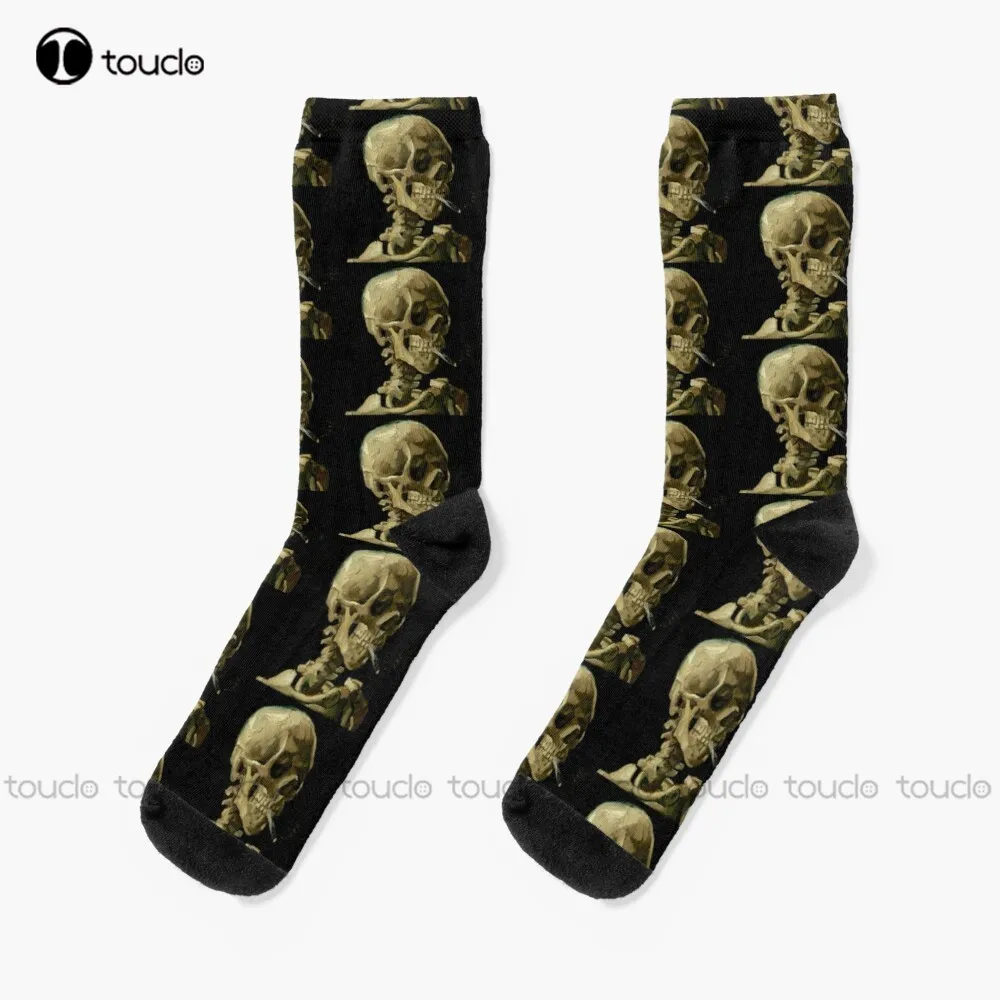 

Vincent Van Gogh - Skull Of A Skeleton With Burning Cigarette Socks Football Socks Youth Boys Christmas Fashion New Year Gift