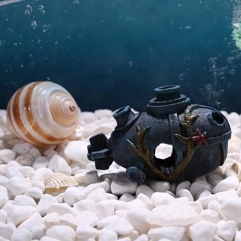 Mini Simulation en forme de poisson sous-marin, ornements en résine pour Aquarium