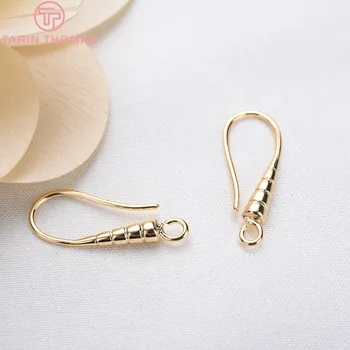 24K Gold Color Plated Carved Earring Hook Jewelry