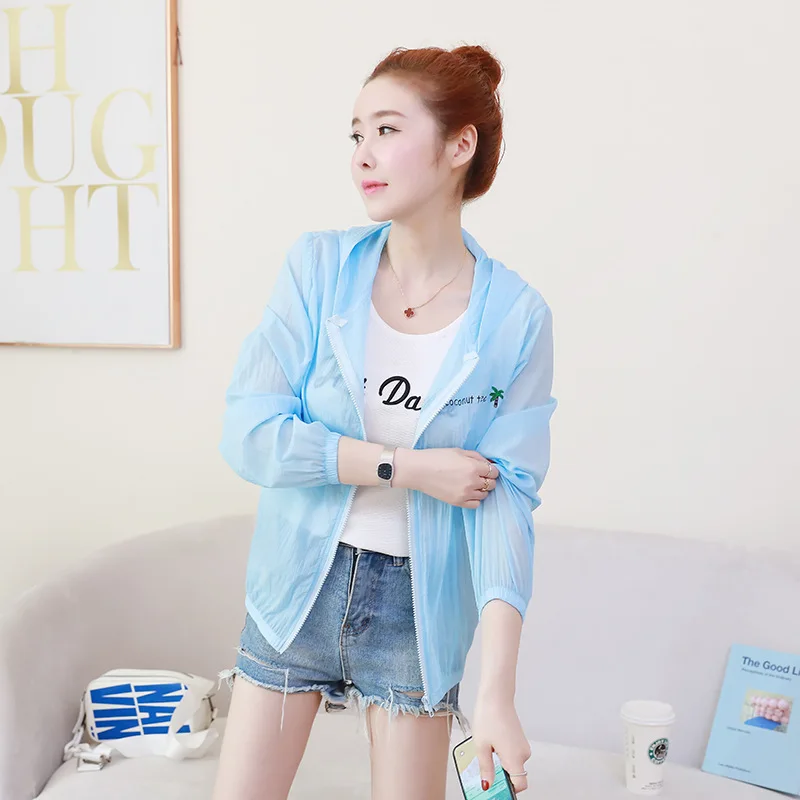 

2019 Spring And Summer New Style Korean-style Loose Casual Hooded Sun Protection Clothing Versatile Short Coat