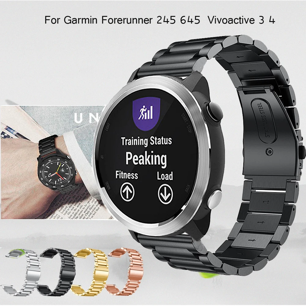 Ремешок из нержавеющей стали для Garmin Vivoactive4s 4s браслет умных часов нержавеющая
