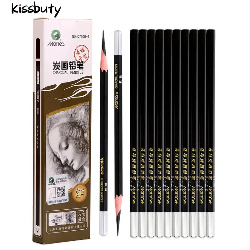 Maries Professional Sketch Pencil Drawing HB 2H B 2B 3B 4B 5B 6B 7B 8B 10B 12B 14B Soft Medium Hard Charcoal Art Stationery