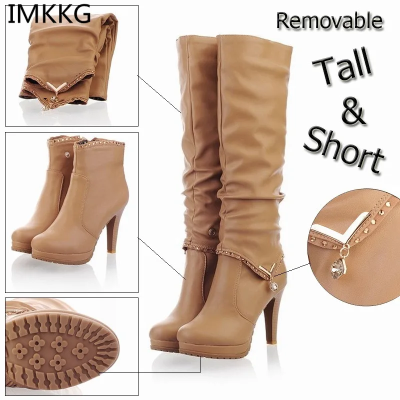 MORAZORA Plus size 34-44 Classic fashion flock nubuck leather knee high boots women winter snow high heels platform boots shoes