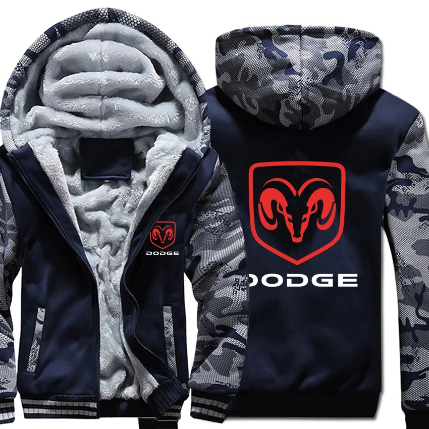 Dodge толстовки зимняя камуфляжная куртка с рукавом Мужская шерстяная подкладка флисовая Dodge логотип мужская Толстовка