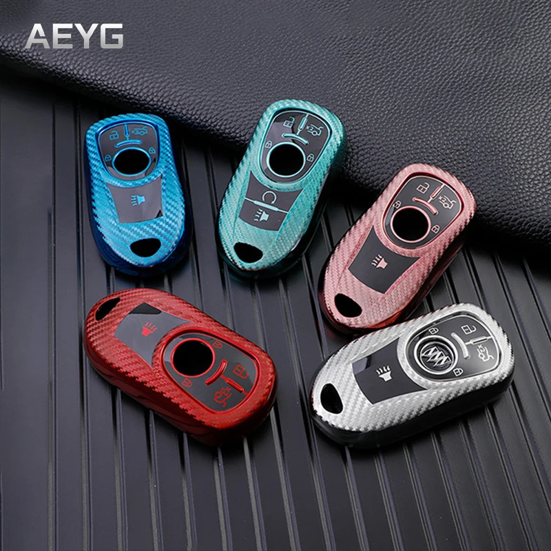Carbon Filber Tpu Car Key Case Cover Shell Fob For Opel Astra Buick