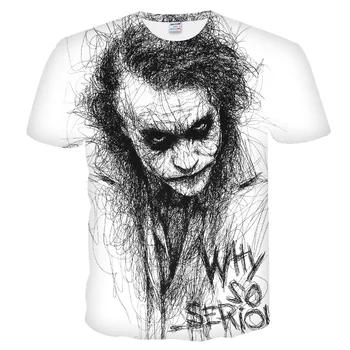 

2019 new men t shirt Sketch the clown 3D Printed T Shirt Men Joker Face Casual O-neck Male tshirt Clown Short Sleeved joke tops