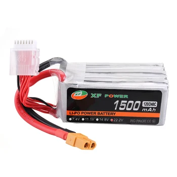 

2PCS XF POWER 22.2V 1500mAh 120C/240C 6S Lipo Battery XT60 Plug for RC Racing Drone FPV Quadcopter Airplane Helicopter