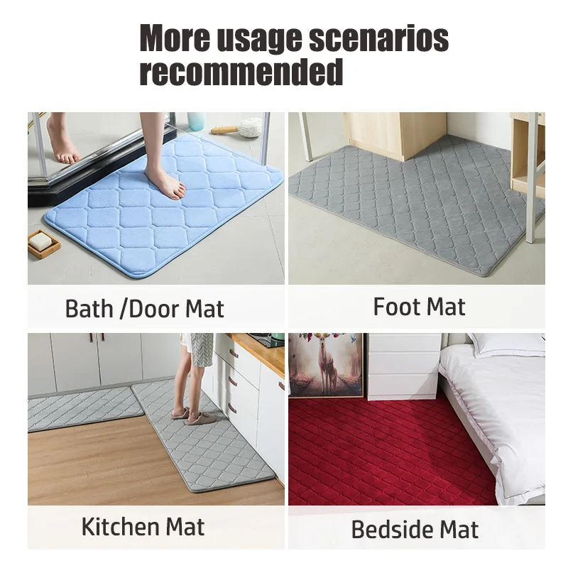 Soft Memory Foam Kitchen Mat Absorbent Rugs Non-slip Carpet Foot Pads for  Toilet Bathroom Entrance